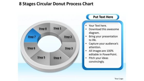 8 Stages Circular Donut Process Chart Business Plans PowerPoint Templates