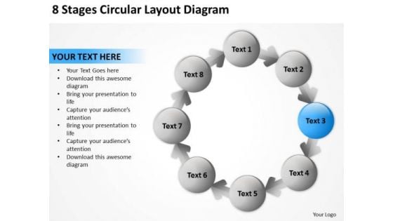 8 Stages Circular Layout Diagram Business Plan Outline PowerPoint Templates