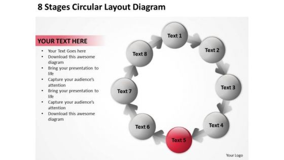 8 Stages Circular Layout Diagram Business Plan PowerPoint Slides