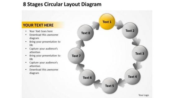 8 Stages Circular Layout Diagram Business Plan PowerPoint Templates