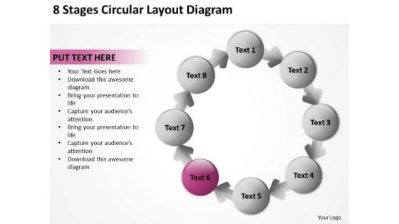 8 Stages Circular Layout Diagram Business Plan Programs PowerPoint Slides