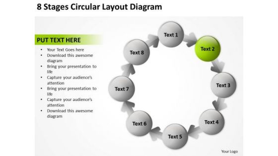 8 Stages Circular Layout Diagram Marketing Plan For Small Business PowerPoint Slides