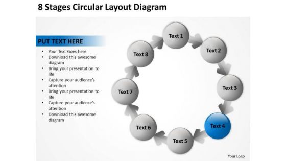8 Stages Circular Layout Diagram Strategic Business Plans PowerPoint Templates