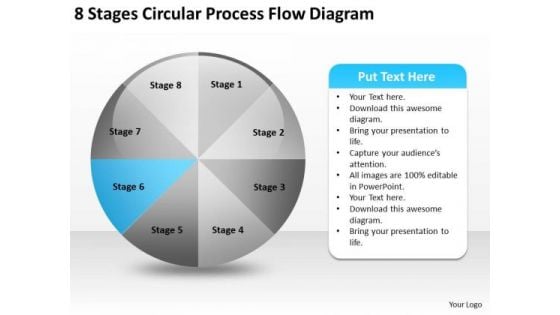 8 Stages Circular Process Flow Diagram Business Plan PowerPoint Slides