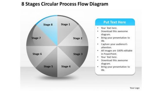 8 Stages Circular Process Flow Diagram Network Marketing Business Plan PowerPoint Slides