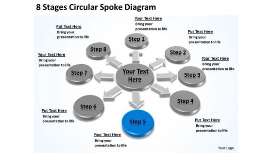 8 Stages Circular Spoke Diagram Business Contingency Plan PowerPoint Templates