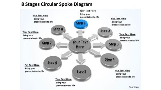 8 Stages Circular Spoke Diagram Business Plan Download PowerPoint Templates