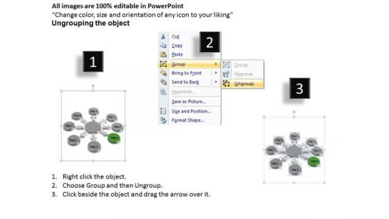 8 Stages Circular Spoke Diagram Business Plan PowerPoint Slides