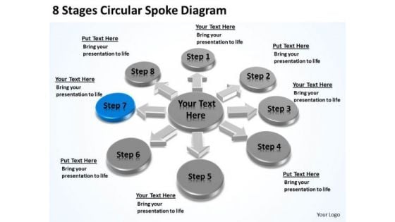 8 Stages Circular Spoke Diagram Ppt Business Plan PowerPoint Slides