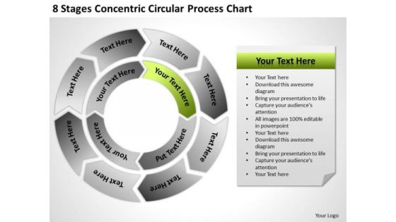 8 Stages Concentric Circular Process Chart Ppt Business Plan PowerPoint Templates