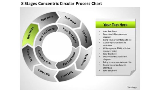 8 Stages Concentric Circular Process Chart Ppt Business Proposal PowerPoint Slides