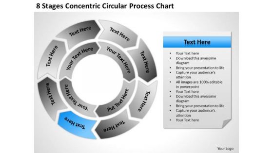 8 Stages Concentric Circular Process Chart Ppt Buy Business Plans PowerPoint Slides