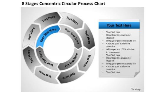 8 Stages Concentric Circular Process Chart Ppt Developing Business Plan PowerPoint Templates