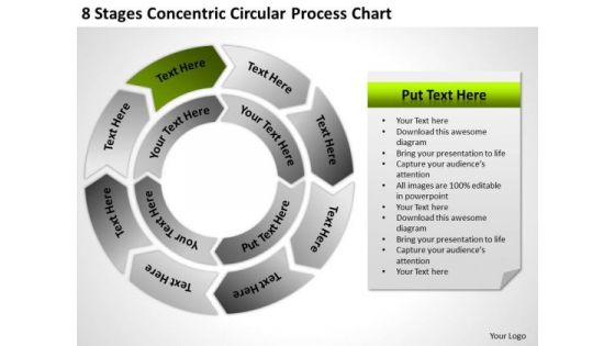 8 Stages Concentric Circular Process Chart Ppt Templates For Business Plans PowerPoint