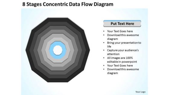 8 Stages Concentric Data Flow Diagram Business Plan PowerPoint Slides