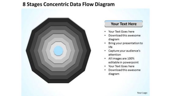 8 Stages Concentric Data Flow Diagram Business Plans For PowerPoint Slides