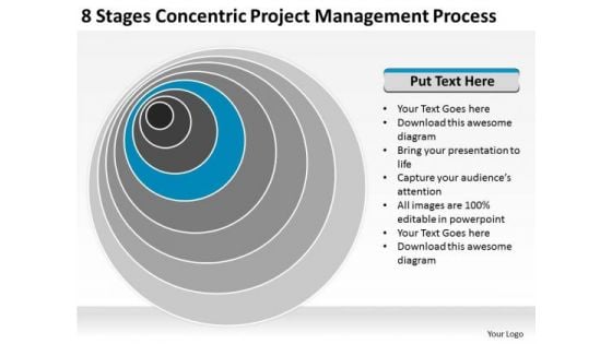 8 Stages Concentric Project Management Process Business Plan Samples PowerPoint Slides