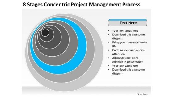 8 Stages Concentric Project Management Process Business Plans PowerPoint Templates