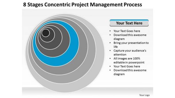 8 Stages Concentric Project Management Process Sales Plan PowerPoint Slides