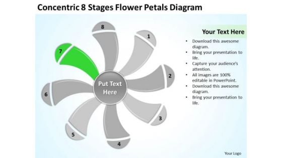 8 Stages Flower Petals Diagram Ppt Business Plan Template PowerPoint Templates