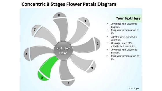 8 Stages Flower Petals Diagram Ppt Real Estate Business Plan Sample PowerPoint Templates