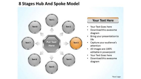 8 Stages Hub And Spoke Model Ppt Business Plan PowerPoint Templates