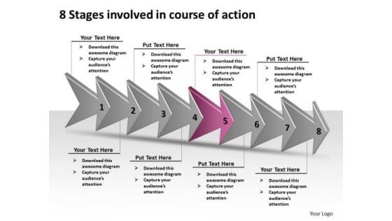 8 Stages Involved Course Of Action Business Make Flowchart PowerPoint Slides