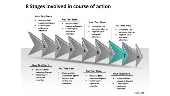 8 Stages Involved Course Of Action Free Schematic PowerPoint Templates