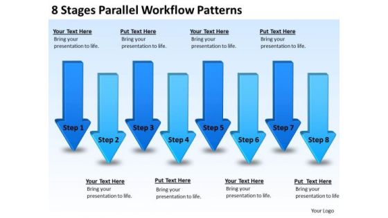 8 Stages Parallel Workflow Patterns Business Development Plan Template PowerPoint Templates