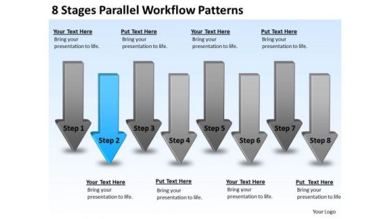 8 Stages Parallel Workflow Patterns Business Plan Form PowerPoint Slides