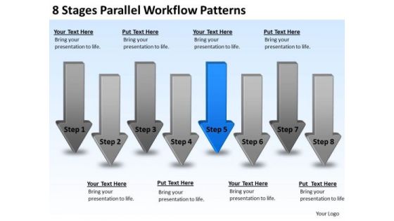 8 Stages Parallel Workflow Patterns Creating Small Business Plan PowerPoint Templates