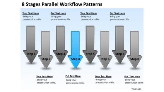 8 Stages Parallel Workflow Patterns Write Business Plan PowerPoint Slides