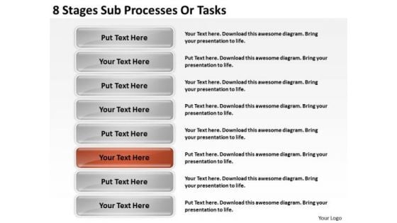 8 Stages Sub Processes Or Business Plan PowerPoint Slides