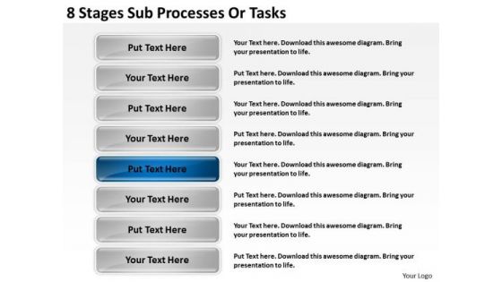 8 Stages Sub Processes Or Tasks What Is Business Planning PowerPoint Templates