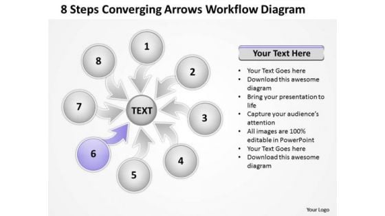 8 Steps Converging Arrows Workflow Diagram Cycle Network PowerPoint Templates