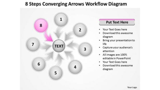 8 Steps Converging Arrows Workflow Diagram Ppt Cycle Network PowerPoint Template