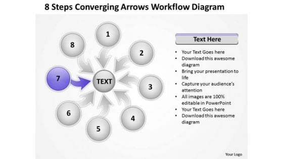 8 Steps Converging Arrows Workflow Diagram Ppt Cycle Network PowerPoint Templates