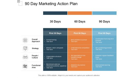 90 Day Marketing Action Plan Ppt PowerPoint Presentation Ideas Vector