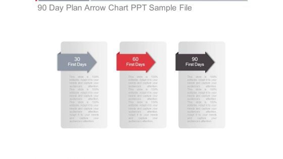 90 Day Plan Arrow Chart Ppt Sample File