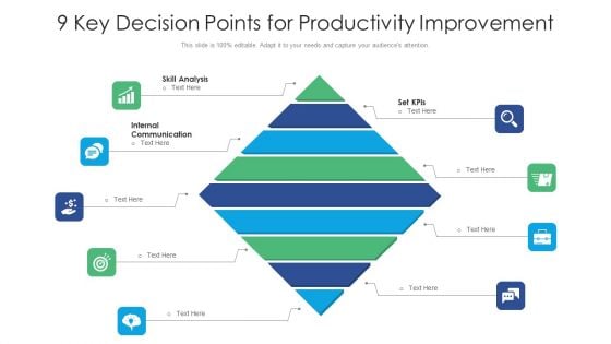 9 Key Decision Points For Productivity Improvement Ppt PowerPoint Presentation Gallery Diagrams PDF