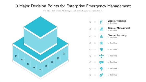 9 Major Decision Points For Enterprise Emergency Management Ppt PowerPoint Presentation Gallery Icons PDF