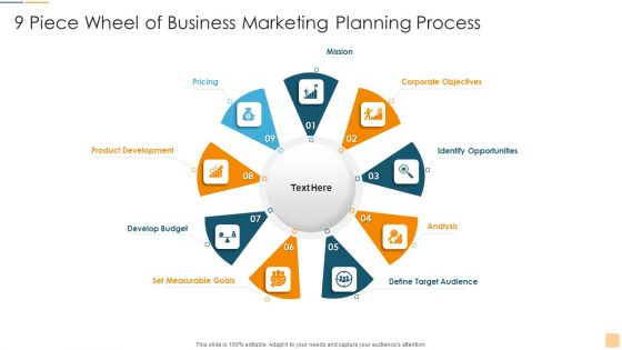 9 Piece Wheel Of Business Marketing Planning Process Ppt Infographics Shapes PDF
