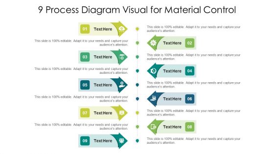 9 Process Diagram Visual For Material Control Ppt PowerPoint Presentation File Templates PDF