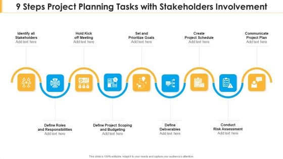 9 Steps Project Planning Tasks With Stakeholders Involvement Clipart PDF 9 Steps Project Planning Tasks With Stakeholders Involvement Clipart PDF