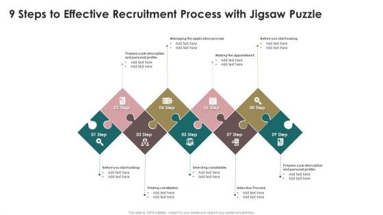 9 Steps To Effective Recruitment Process With Jigsaw Puzzle Pictures PDF