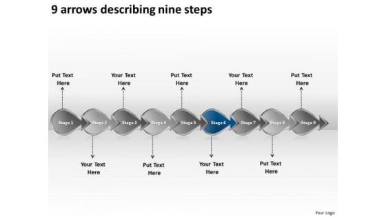 9 Arrows Describing Nine Steps Business Workflow Management Slides PowerPoint Templates