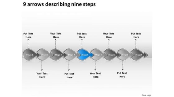 9 Arrows Describing Nine Steps Workflow Management Slides PowerPoint Templates