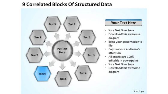 9 Correlated Blocks Of Structured Data Download Business Plans PowerPoint Templates