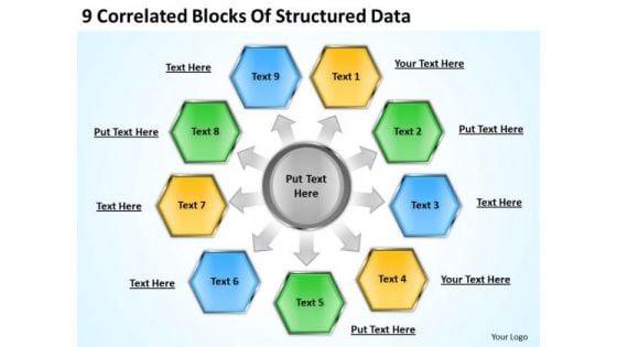 9 Correlated Blocks Of Structured Data Ppt Film Business Plan PowerPoint Slides