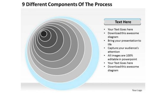 9 Different Components Of The Process Ppt Business Plan For PowerPoint Templates